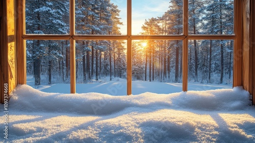 Winter Sunrise View Through...