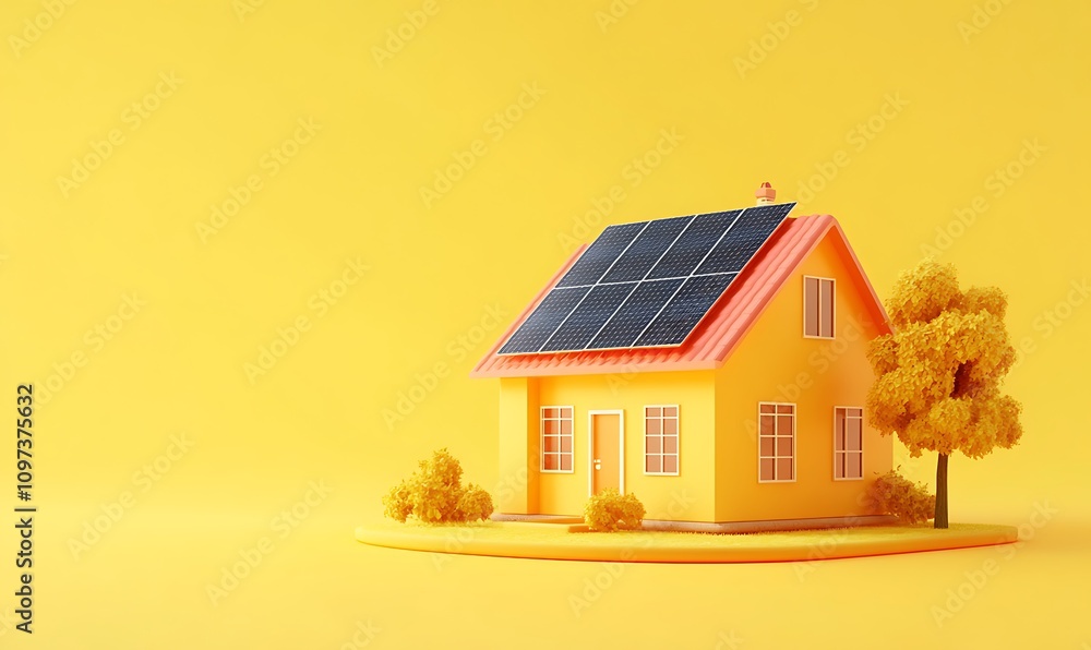 the house and solar panels on the roof. The concept of an energy-efficient home. 3D illustration design,
the house and solar panels on the roof. The concept of an energy-efficient home. 3D illustration design,