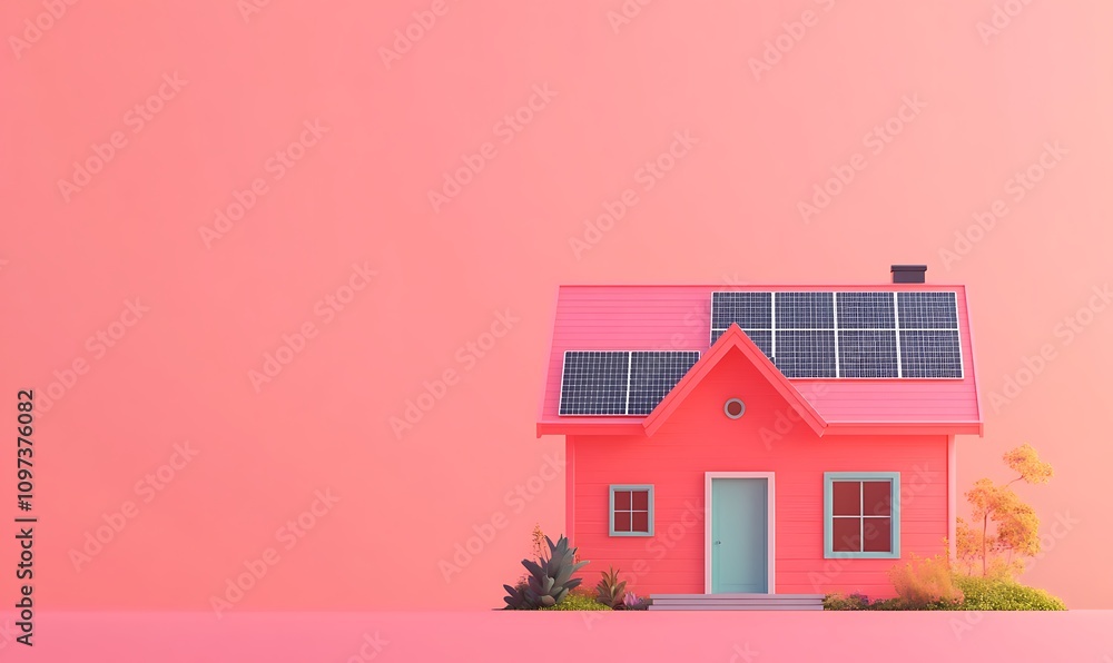 the house and solar panels on the roof. The concept of an energy-efficient home. 3D illustration design,
the house and solar panels on the roof. The concept of an energy-efficient home. 3D illustration design,