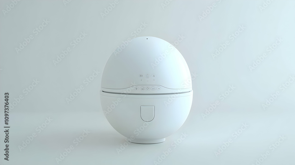 White spherical essential oil diffuser on white background. White spherical essential oil diffuser on white background.