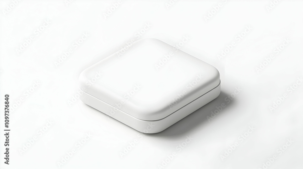 White square box mockup on white background. White square box mockup on white background.