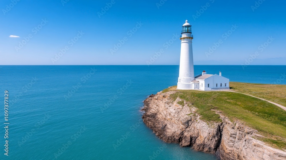 Lighthouse on the Coast: A majestic white lighthouse stands tall on a rocky promontory, its beacon casting a ray of hope and guidance over the endless blue horizon. Lighthouse on the Coast: A majestic white lighthouse stands tall on a rocky promontory, its beacon casting a ray of hope and guidance over the endless blue horizon.