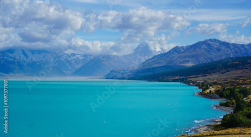 Wallpaper Mural view of lake Pukaki, New Zealand, Lake Tekapo Torontodigital.ca