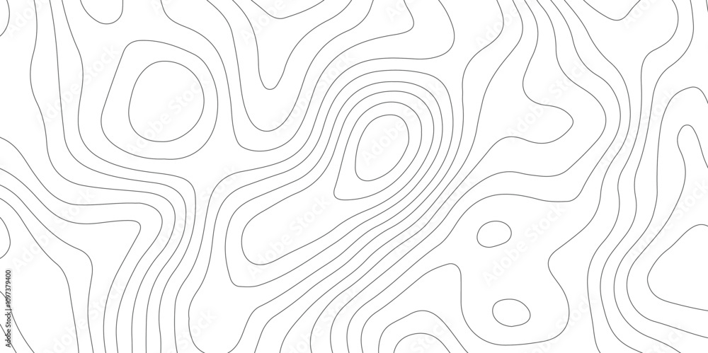 Fototapeta premium Abstract lines background. Contour maps. Topo contour map design.Black and white lines seamless Topographic map patterns, topography line map.