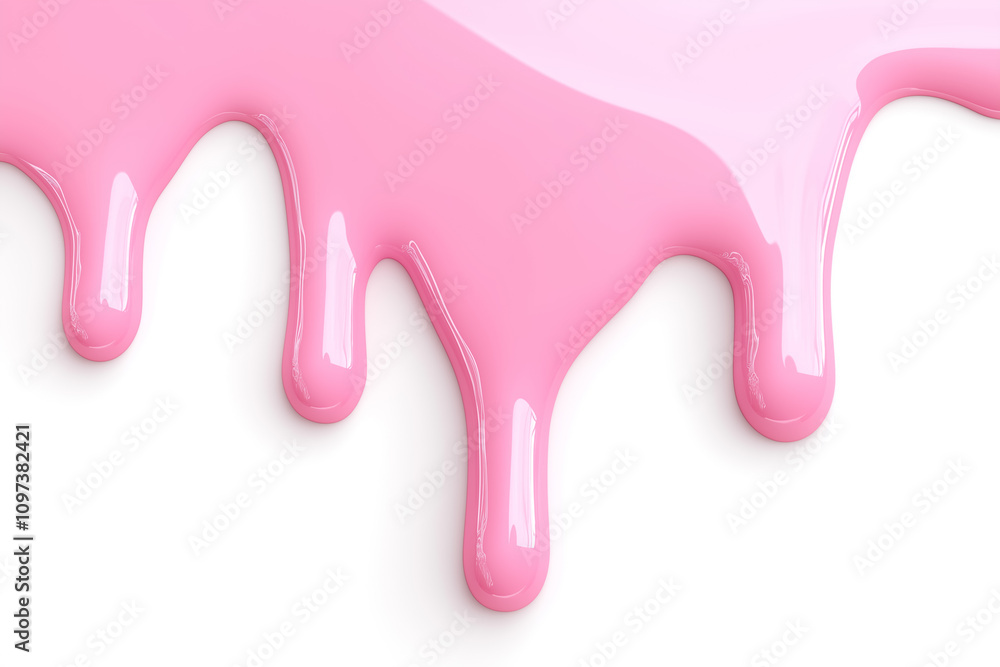 Dripping Pink Liquid on a Minimalist White Background Dripping Pink Liquid on a Minimalist White Background