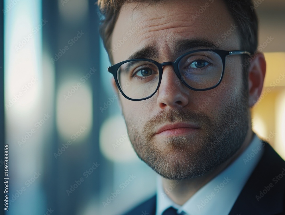 Businessman in a Suit with Glasses Businessman in a Suit with Glasses
