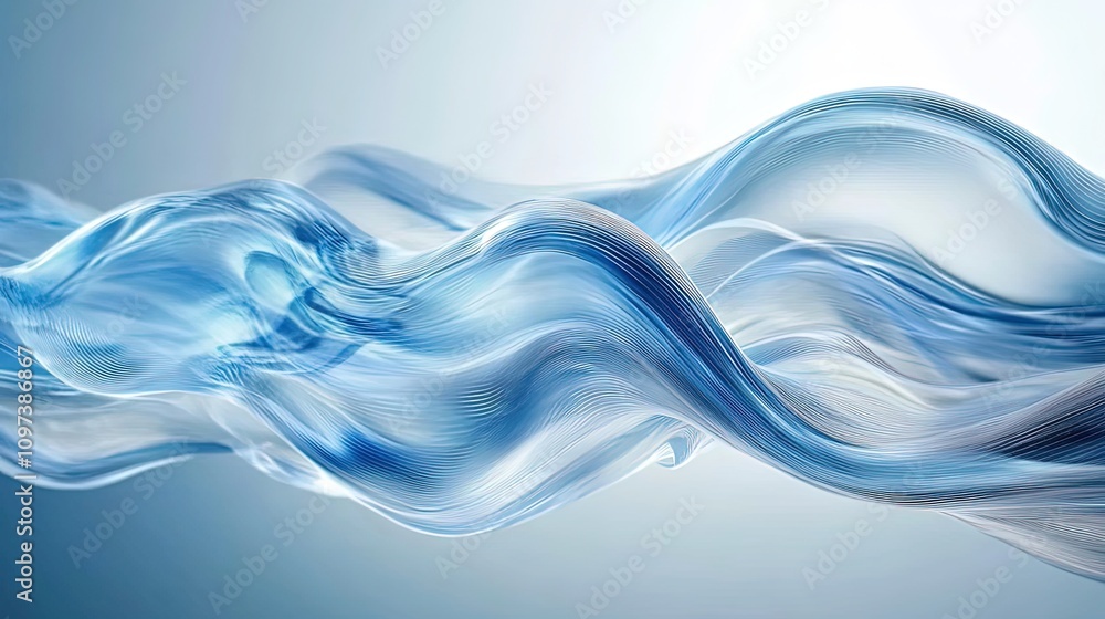 Abstract blue wave flowing smoothly. Abstract blue wave flowing smoothly.