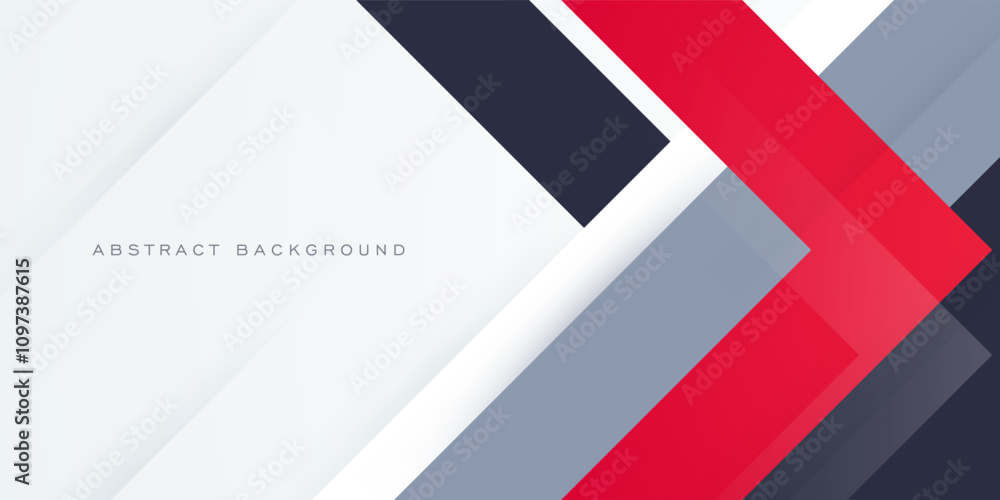 Obraz premium Modern papercut abstract background with bright color gray and red square arrow pattern combination on background. Eps10 vector