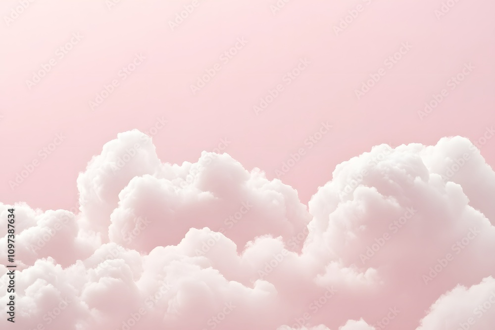 Soft pink clouds against a pastel sky, creating a dreamy and serene atmosphere. Soft pink clouds against a pastel sky, creating a dreamy and serene atmosphere.