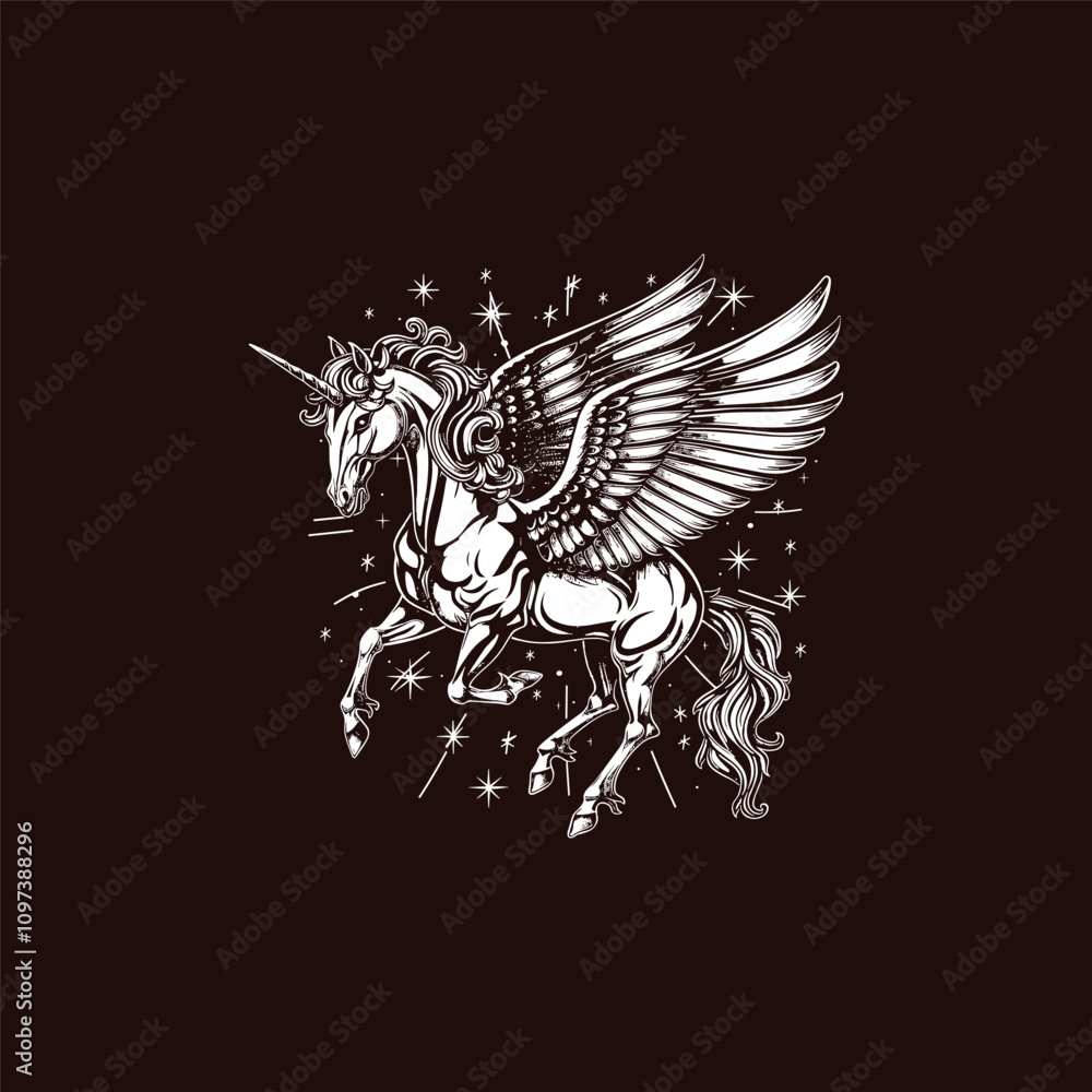 Obraz premium Luxury Pegasus vector illustration