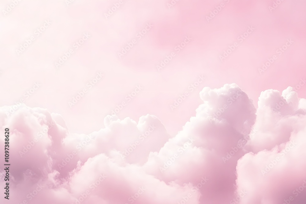Soft pink clouds creating a dreamy and serene atmosphere. Soft pink clouds creating a dreamy and serene atmosphere.
