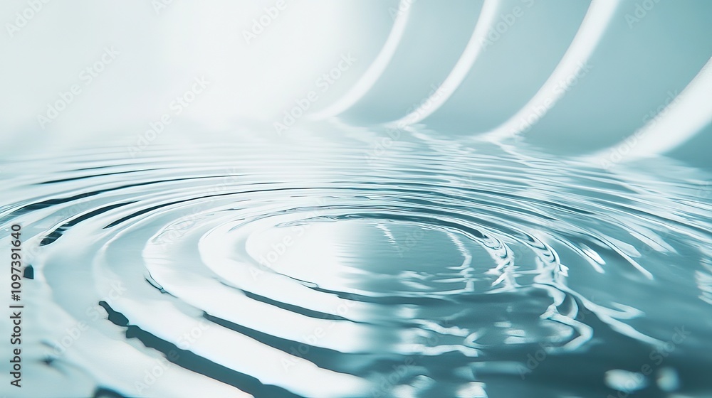 Fototapeta premium Abstract ripple water surface with light reflection.