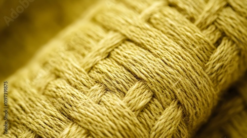 Yellow Jute Rope Texture Closeup