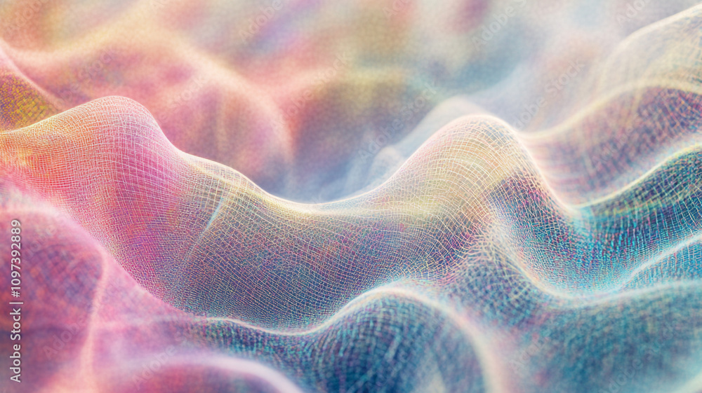 Colorful abstract waves create a dreamy, ethereal landscape of light and texture Colorful abstract waves create a dreamy, ethereal landscape of light and texture