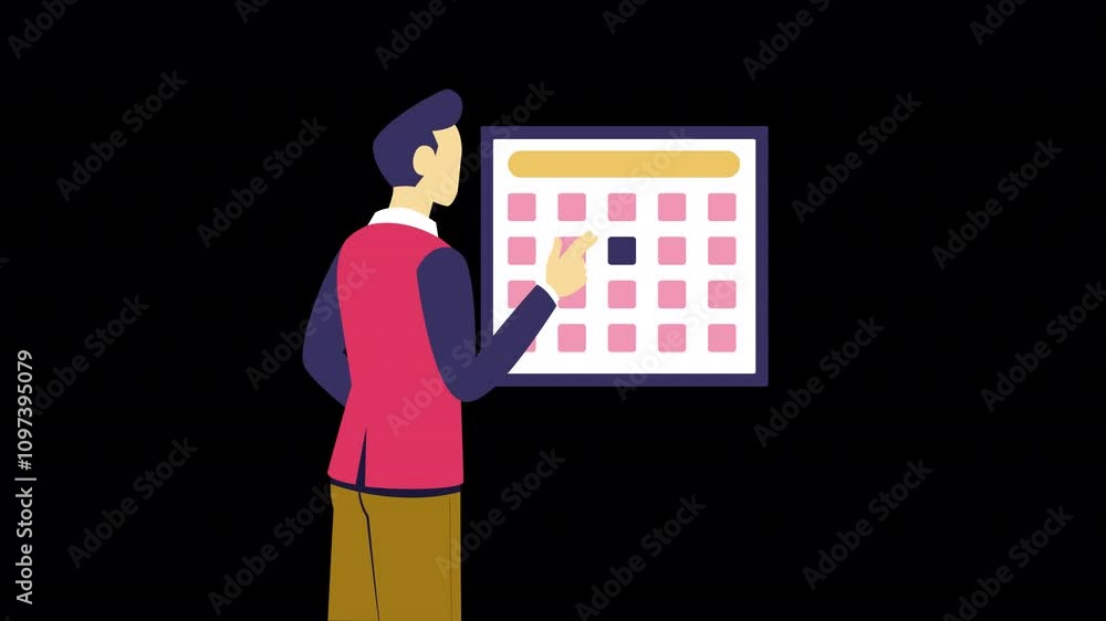 Character Booking Appointment Animation 4K On Alpha Character Booking Appointment Animation 4K On Alpha