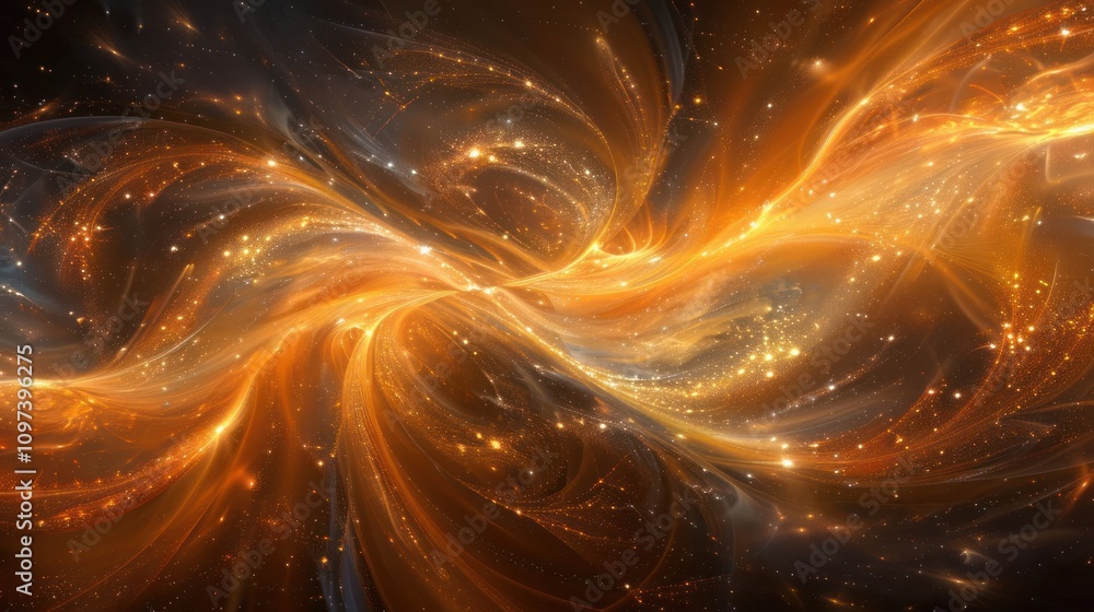 Obraz premium A vibrant abstract representation of cosmic energy and movement in space.
