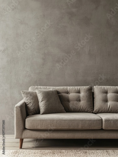 Modern Sofa against Grey Wall