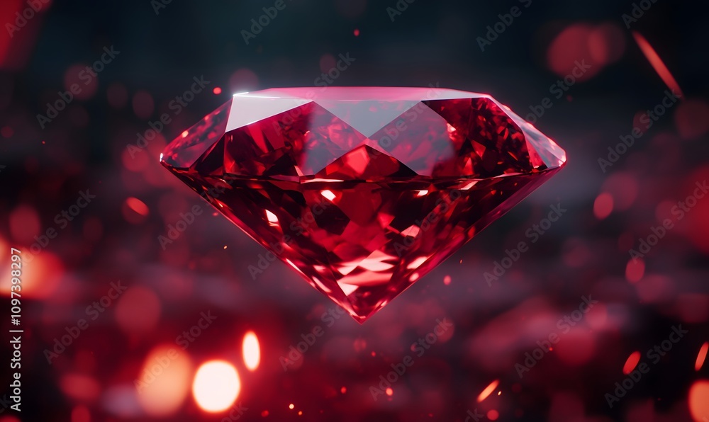 Sparkling red gemstone floating over fiery background. Sparkling red gemstone floating over fiery background.