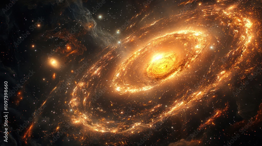 A vibrant depiction of a galaxy, showcasing swirling stars and cosmic elements. A vibrant depiction of a galaxy, showcasing swirling stars and cosmic elements.