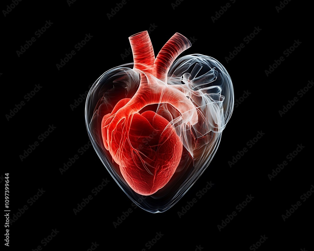 Heart Illustration with Red and Transparent Design Heart Illustration with Red and Transparent Design