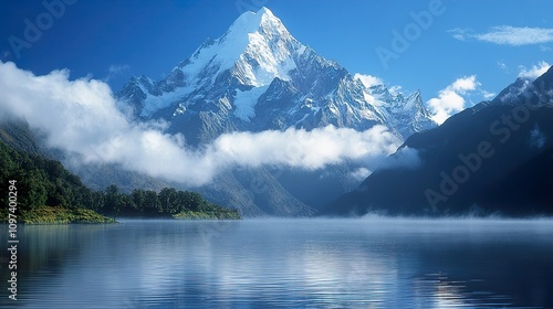 Majestic Mountain Lake: A Serene Landscape Photography