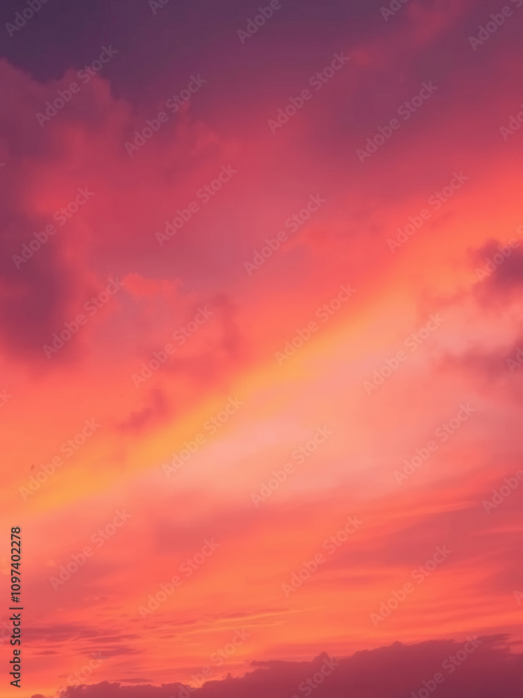 Gradual blend of orange and purple hues in a watercolor-inspired sunset sky background, sunset atmosphere, natural scenery, watercolor effect Gradual blend of orange and purple hues in a watercolor-inspired sunset sky background, sunset atmosphere, natural scenery, watercolor effect