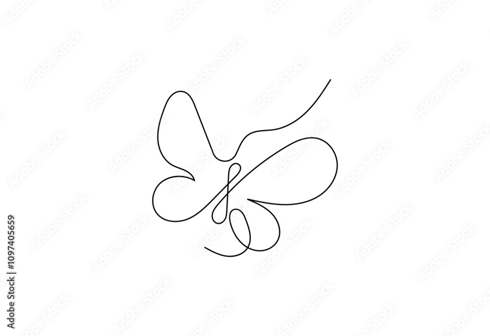 Continuous Line art of beautiful Butterfly drawing, vector design concept Continuous Line art of beautiful Butterfly drawing, vector design concept