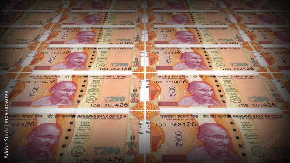 Indian Rupee Printing Animation 4K