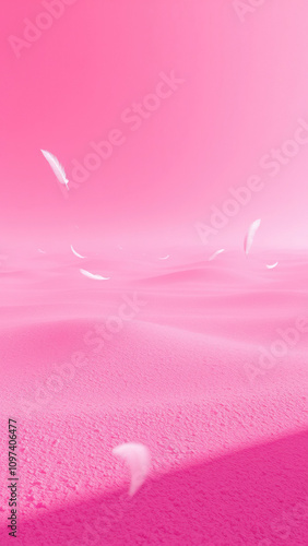 Repeating zephyrs on a bright pink surface with shadows, whimsical, texture, design, pink