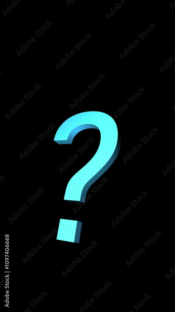 3d blue question mark animation. Faq problem solution symbol animation 3d blue question mark animation. Faq problem solution symbol animation