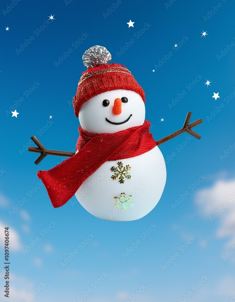 Fototapeta premium snowman in the snow