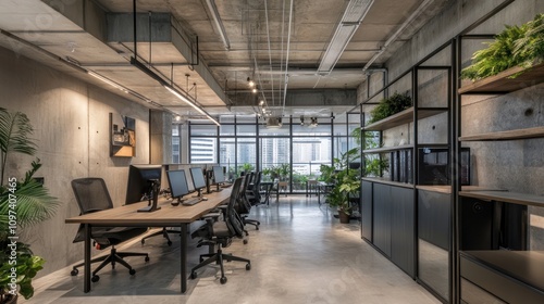 Modern Industrial Office Space Design With City View