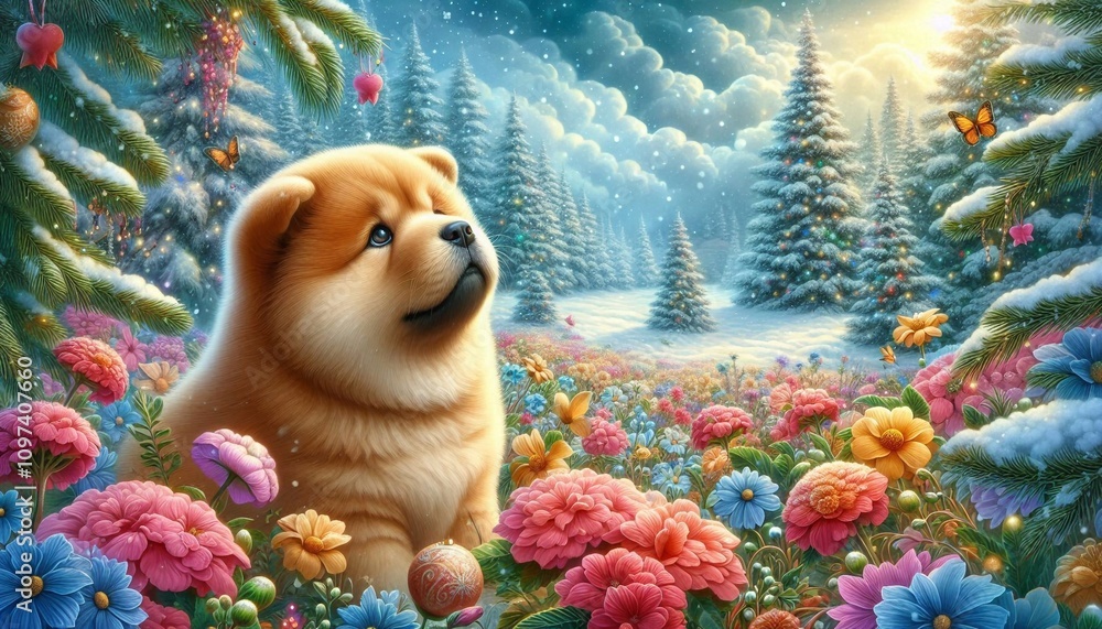 Chow Chow im Winter