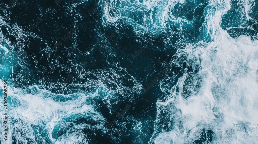 Ocean Water Whitecap Foam Turbulent Surface Ocean Water Whitecap Foam Turbulent Surface