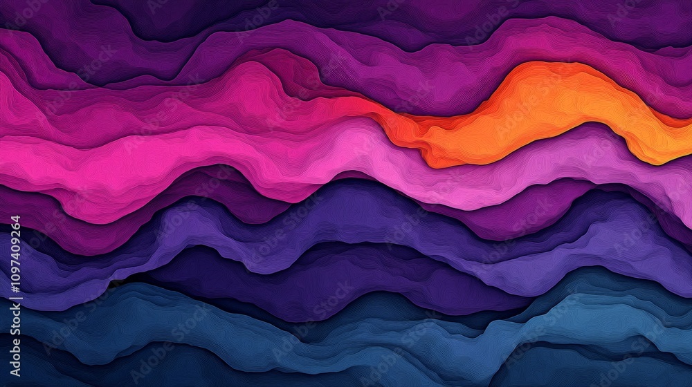 Abstract Wavy Layers in Vibrant Hues Abstract Wavy Layers in Vibrant Hues