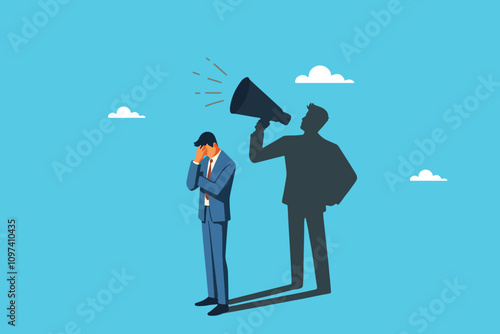 Blame Unleashed, A Megaphone Shadow Haunting a Depressed Entrepreneur