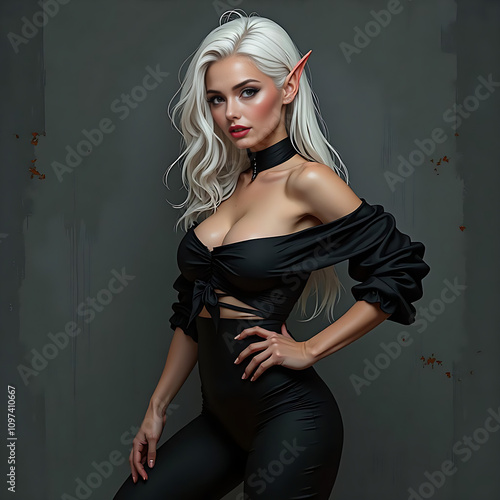 model posing in studio