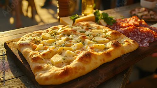 Wallpaper Mural Golden Hour Focaccia: Cheese, Meat, and Rustic Charm Torontodigital.ca