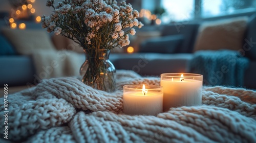 Cozy living room scene with...