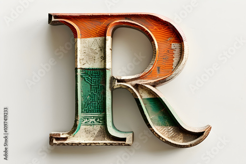 Symbolic Representation of Indian Rupee - A Pictorial Emblem of Indian Economy photo