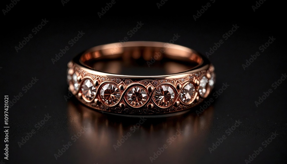 Luxurious Chocolate Diamond Ring Close-Up Luxurious Chocolate Diamond Ring Close-Up