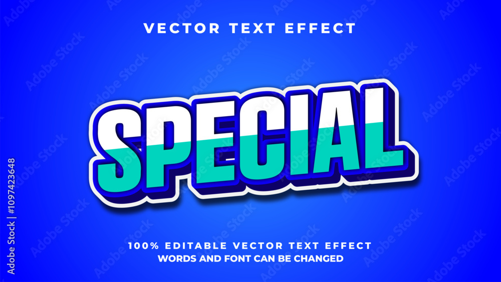 Obraz premium blue special editable vector text effect with bold 3d style