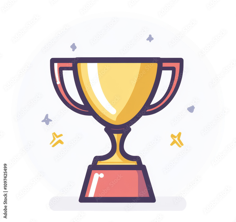 Trophy icon symbolizing achievement and success in competitions isolated on transparent background Trophy icon symbolizing achievement and success in competitions isolated on transparent background