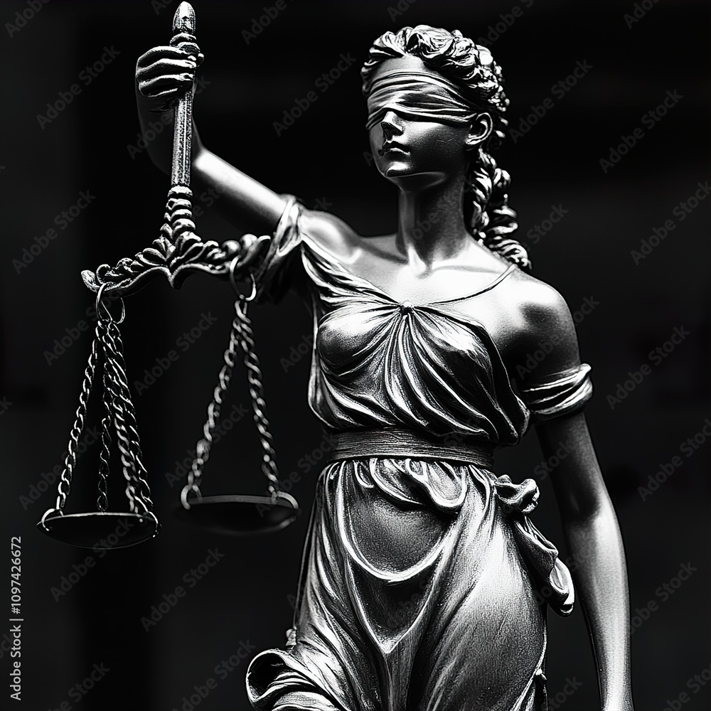 Obraz premium Lady Justice: Statue of Justice, Scales, Law, Legal, Court, Judgment