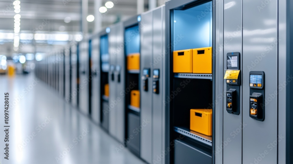 Modern locker system in public facility offers secure storage options for visitors Modern locker system in public facility offers secure storage options for visitors