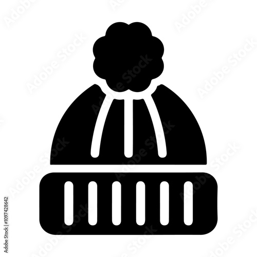 Black silhouette style wool hat vector icon design