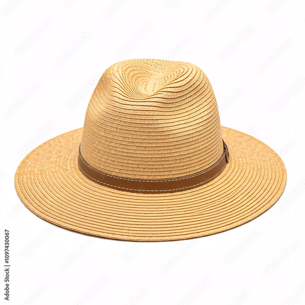 A wide-brimmed straw hat, perfect for shielding the face from the sun's rays A wide-brimmed straw hat, perfect for shielding the face from the sun's rays