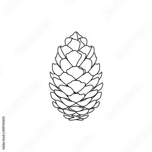 Pinecone outline icon, vector illustration in trendy style. Editable graphic resources for many purposes. 