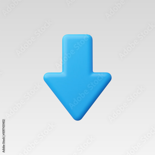 3d Realistic Down arrow vector illustration