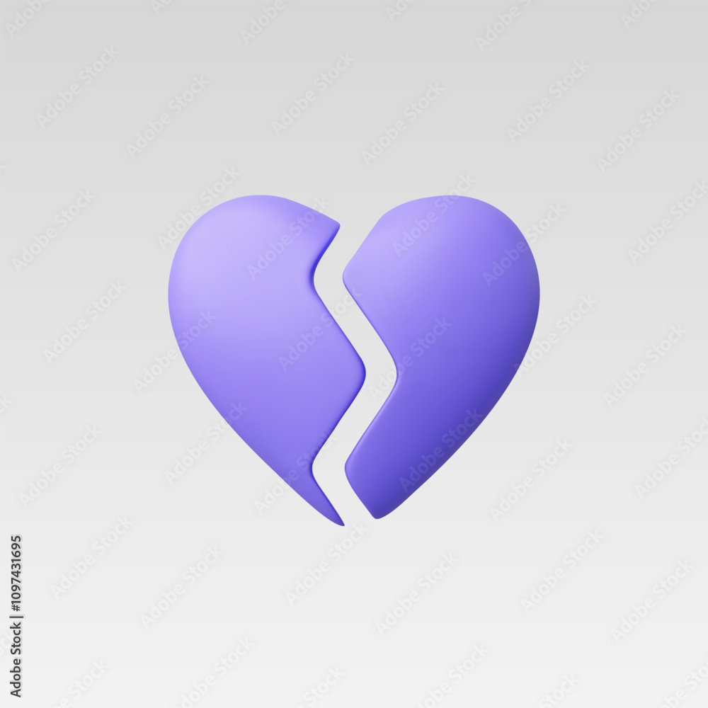 3d Realistic Broken heart vector illustration 3d Realistic Broken heart vector illustration